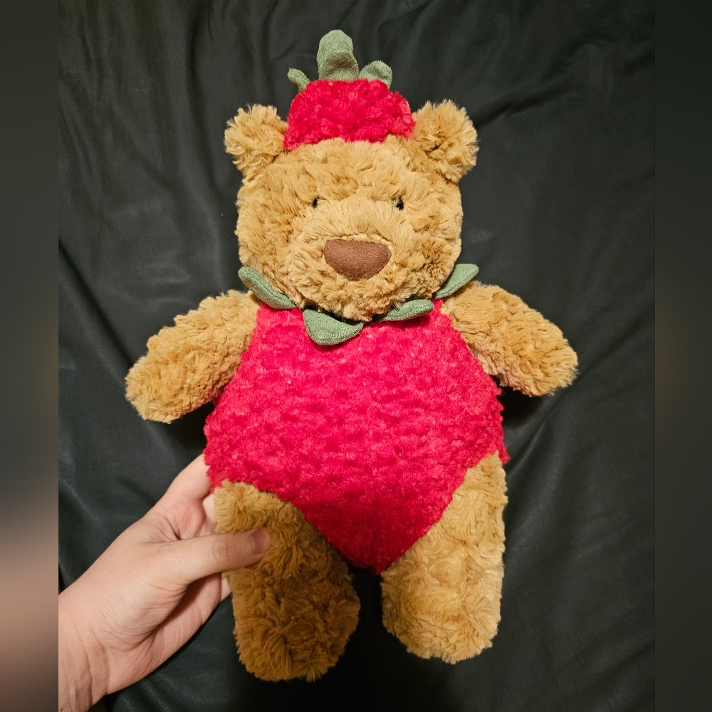 Brand new with tags jellycat strawberry Bartholomew bear
